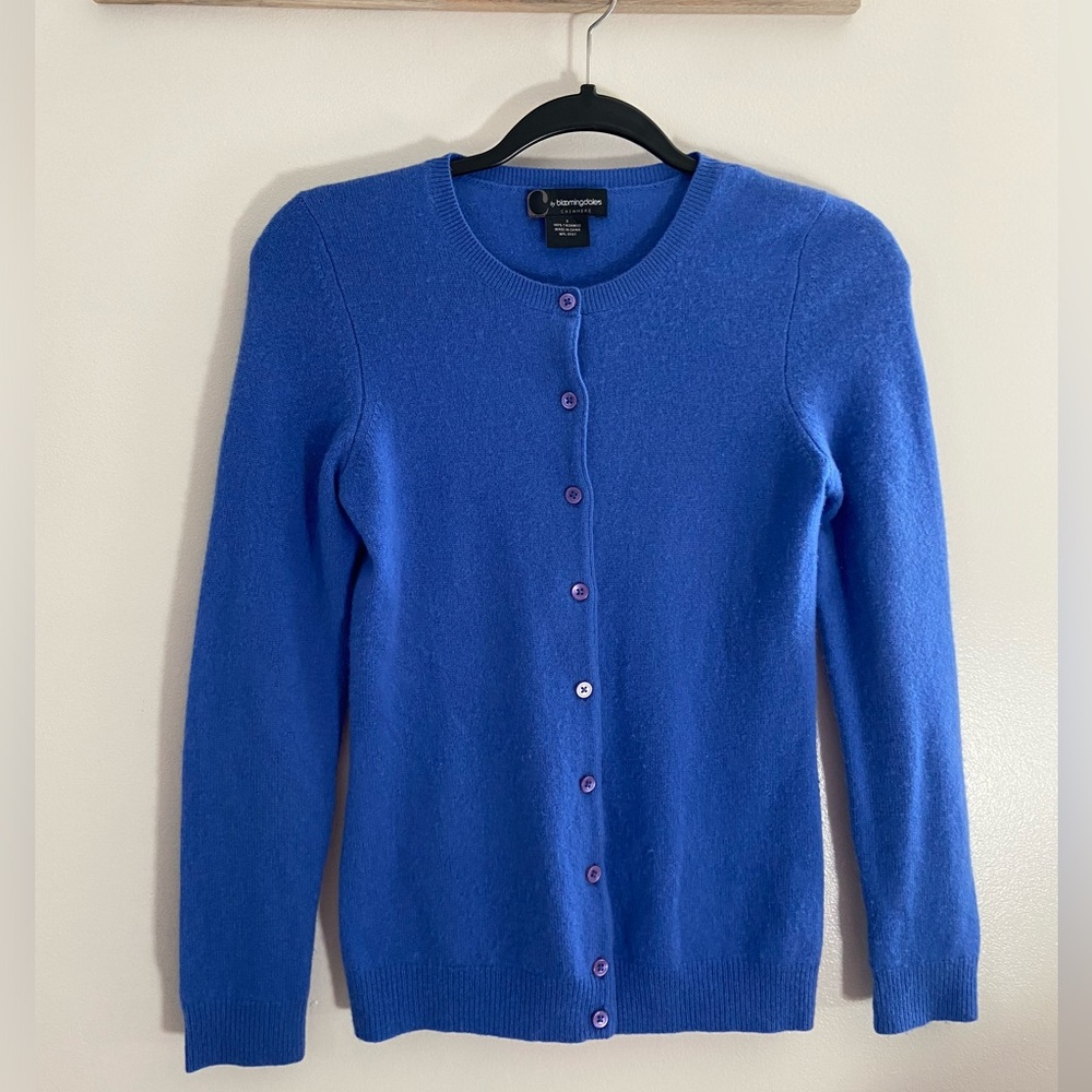 Cashmere by Bloomingdale’s Cobalt Blue Cardigan - Size Small